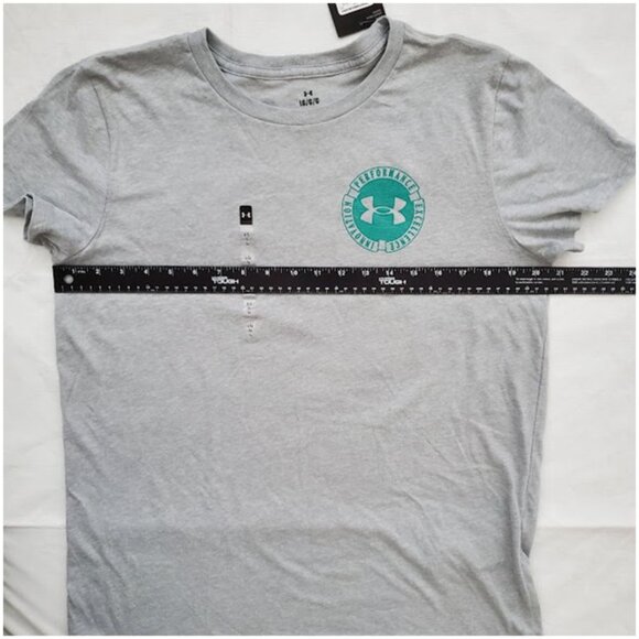 NWT Under Armour UA Women's Gray Collegiate Varsity Short Sleeve T-Shirt Size L - Picture 6 of 9